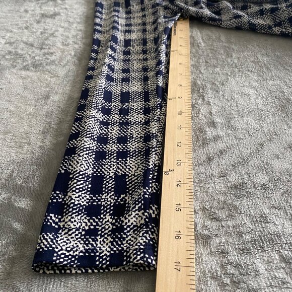 Alfani Women's Navy and White Print Front Faux Wrap‎ Blouse| Size 12 Career - Picture 8 of 8